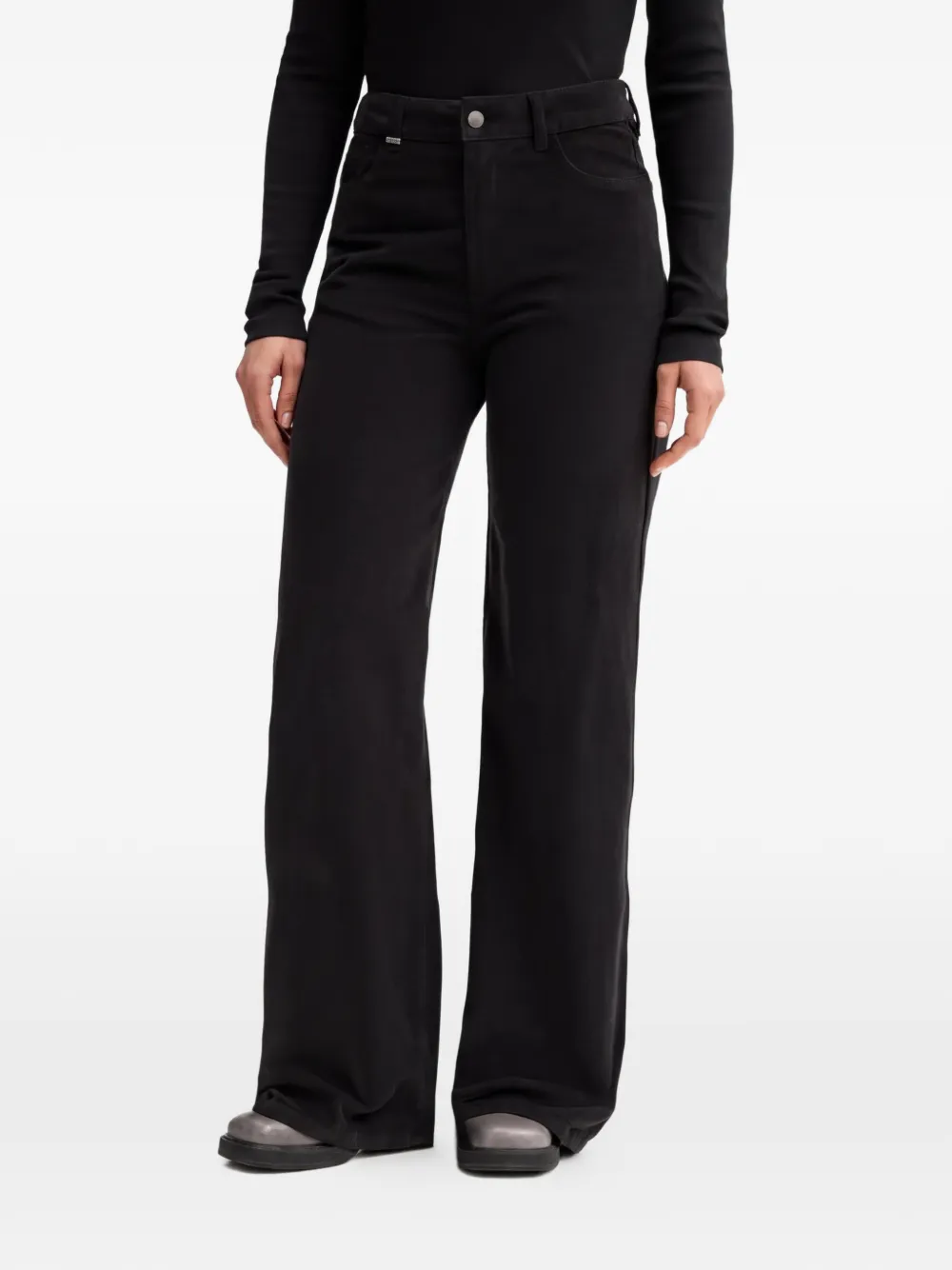 Benetton corduroy-texture trousers - Nero