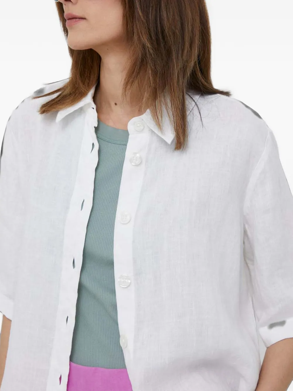 Benetton Buttoned Shirt In Silver