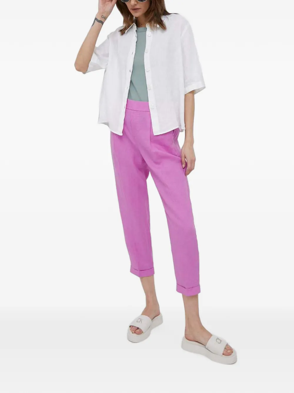 Benetton Buttoned Shirt In Silver