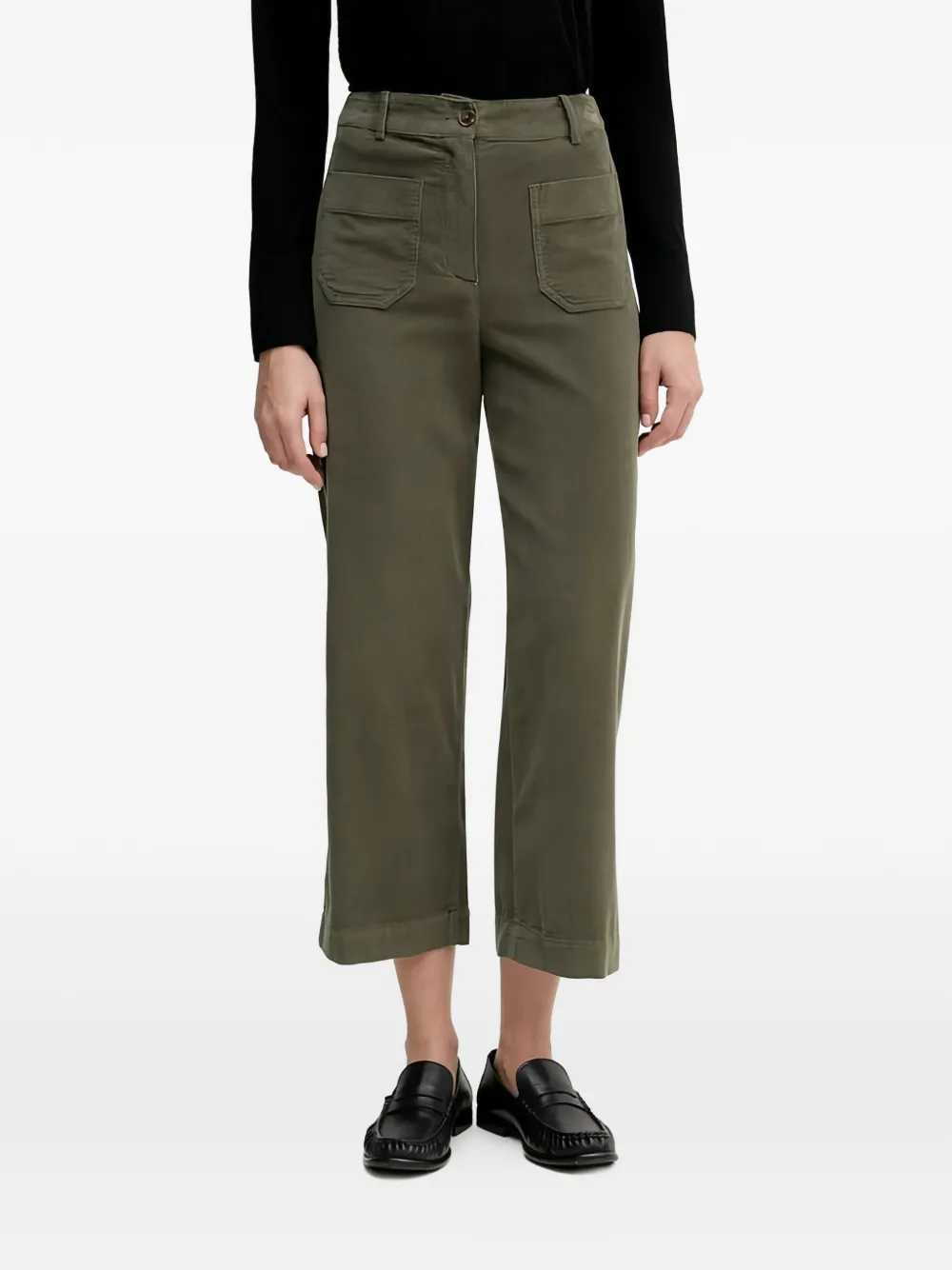 Benetton cropped pocket trousers - Verde