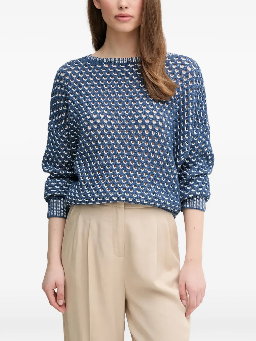Benetton Maglione traforato - Blu