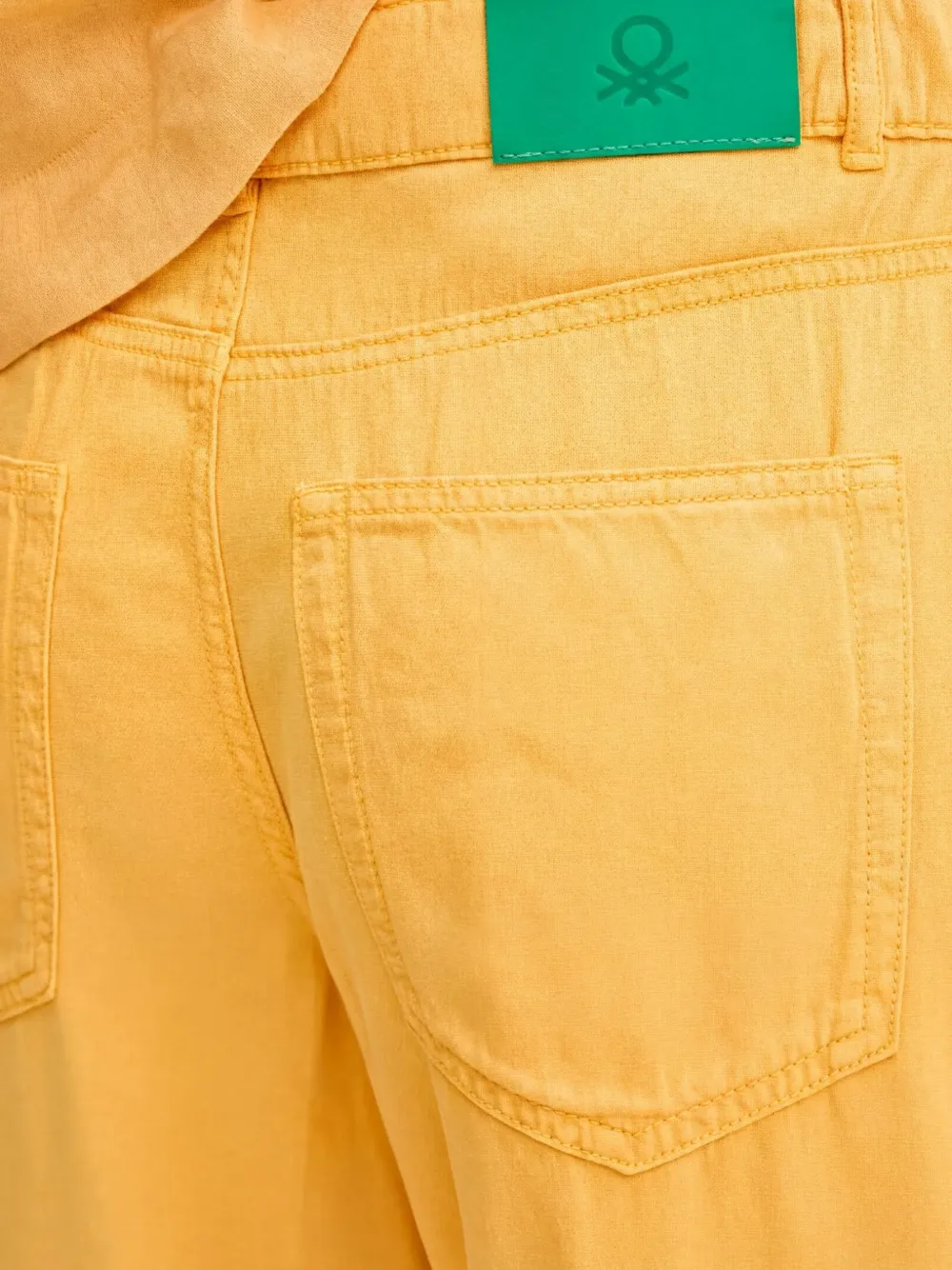 Benetton Cropped broek Geel
