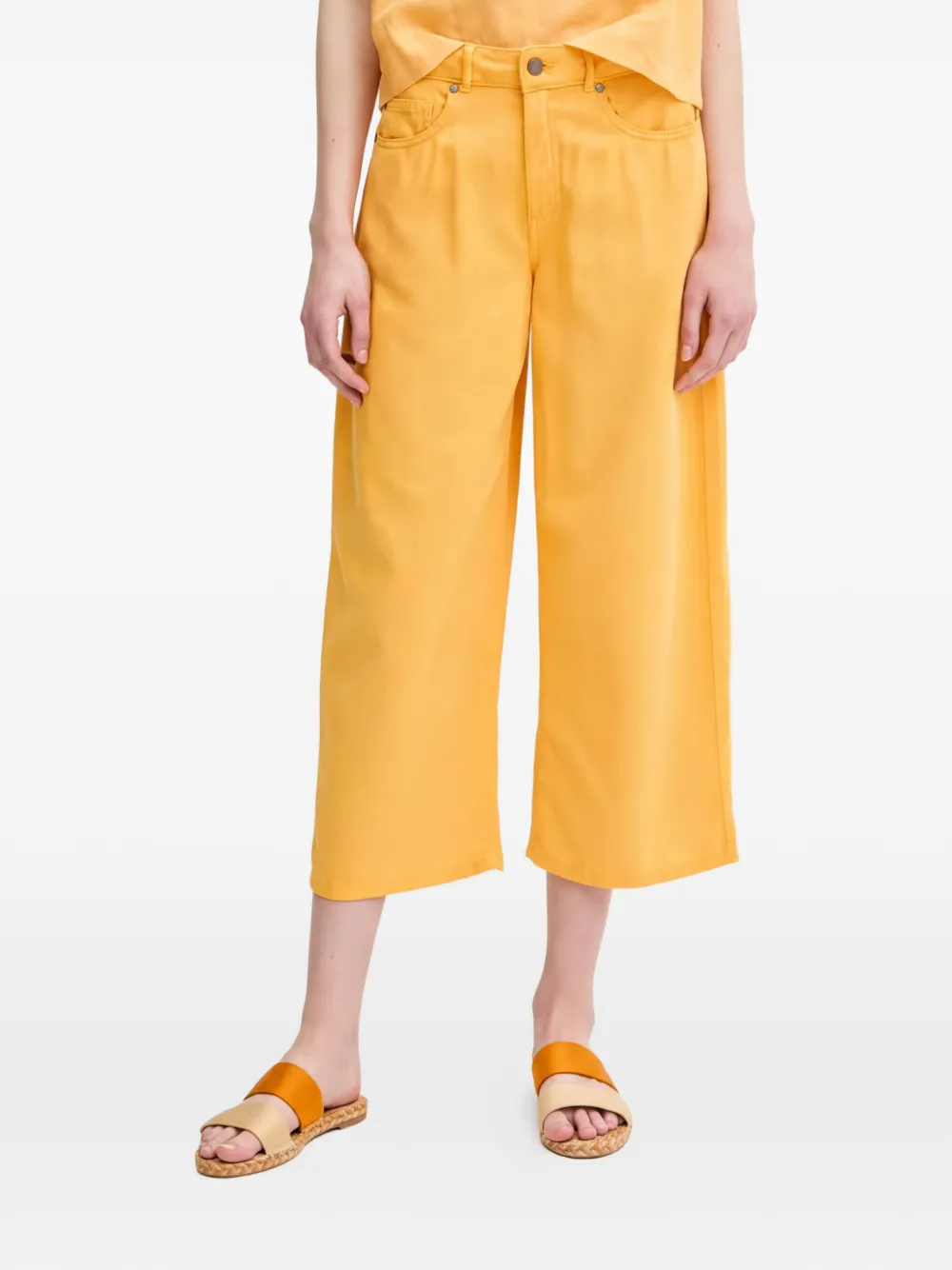Benetton cropped trousers - Giallo