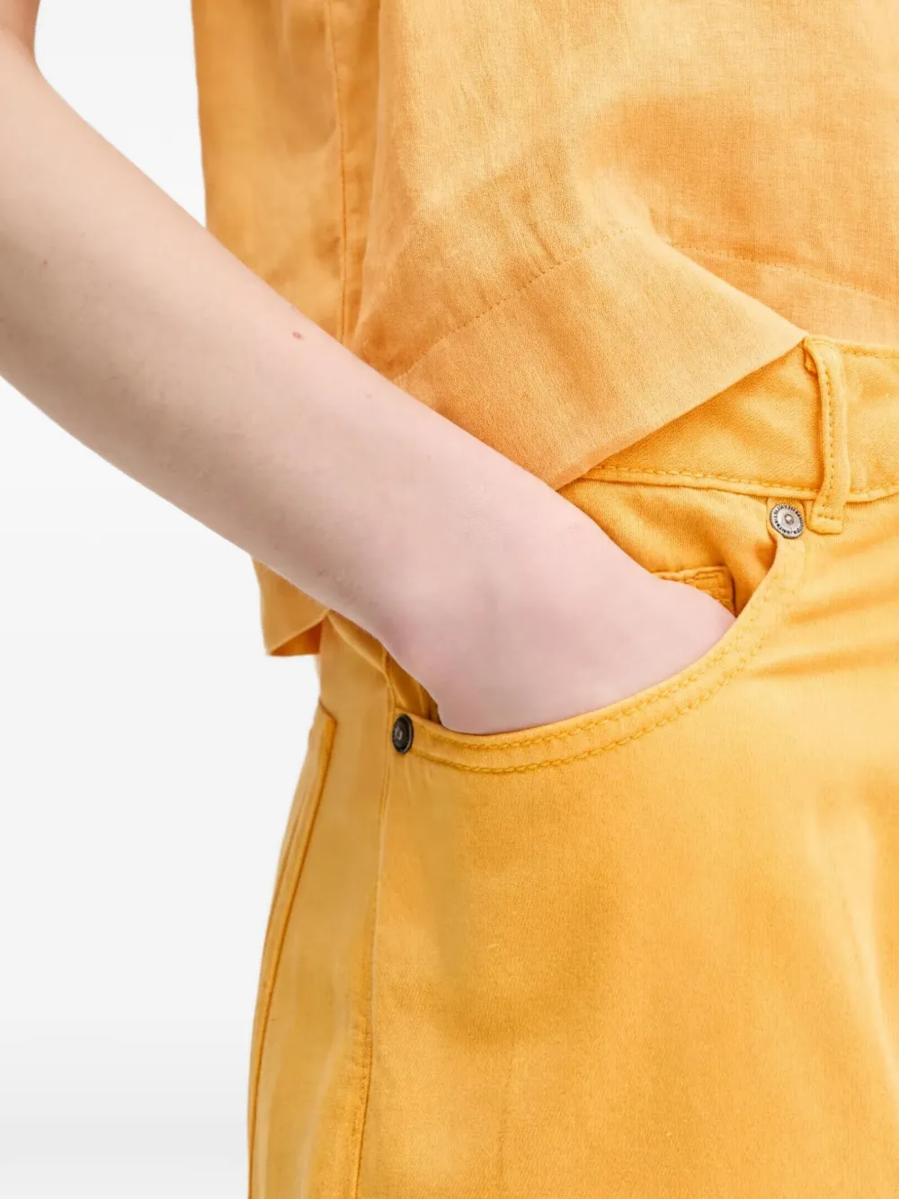 Benetton Cropped broek Geel