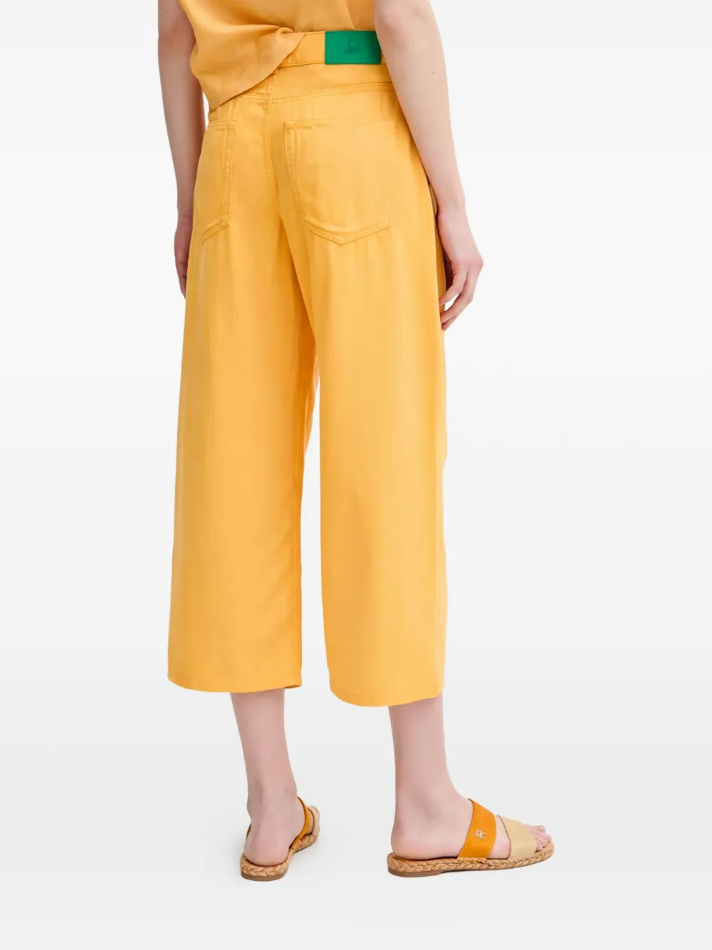 Benetton Cropped broek Geel