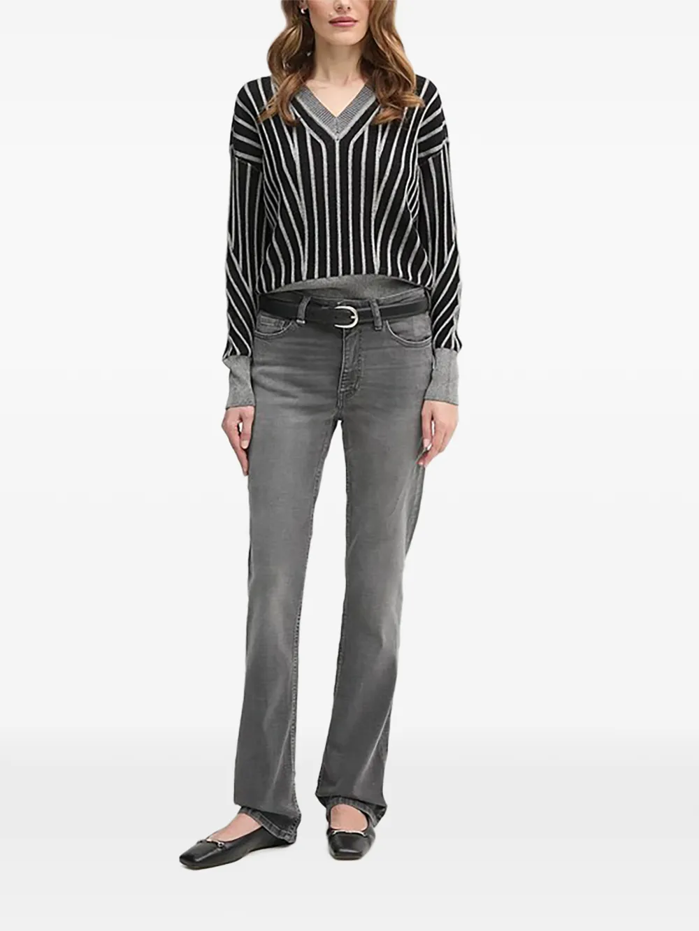 Benetton Vaqueros Con Cinco Bolsillos - Gris 