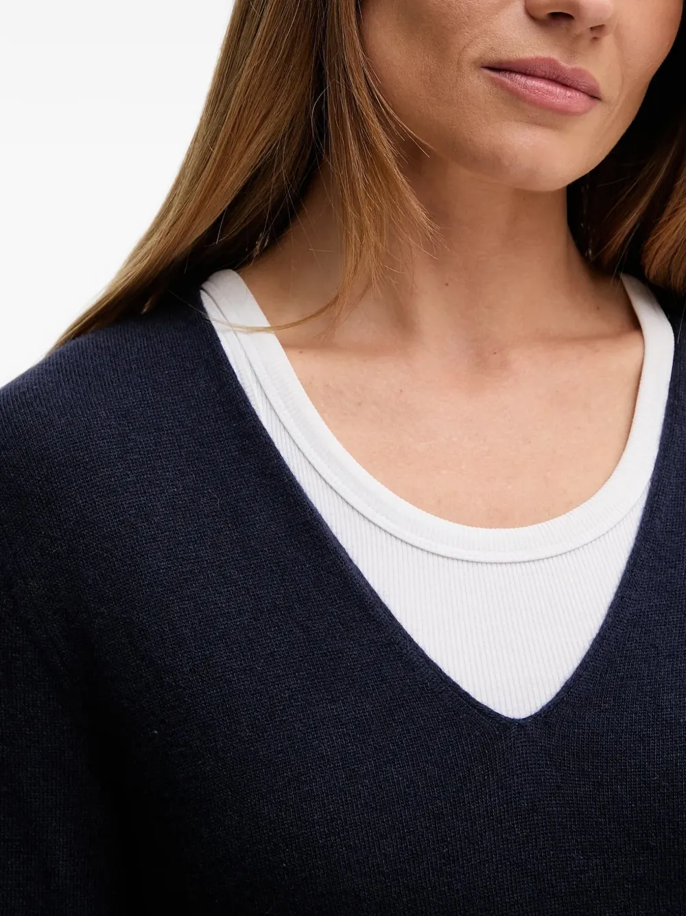 Benetton Trui met V-hals Blauw