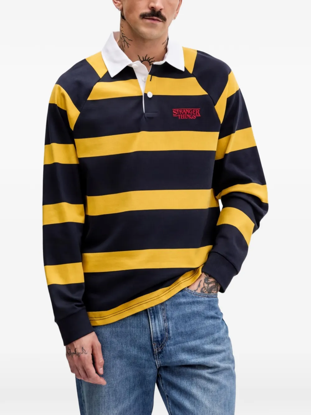 Benetton x Stranger Things Polo a righe - Blu