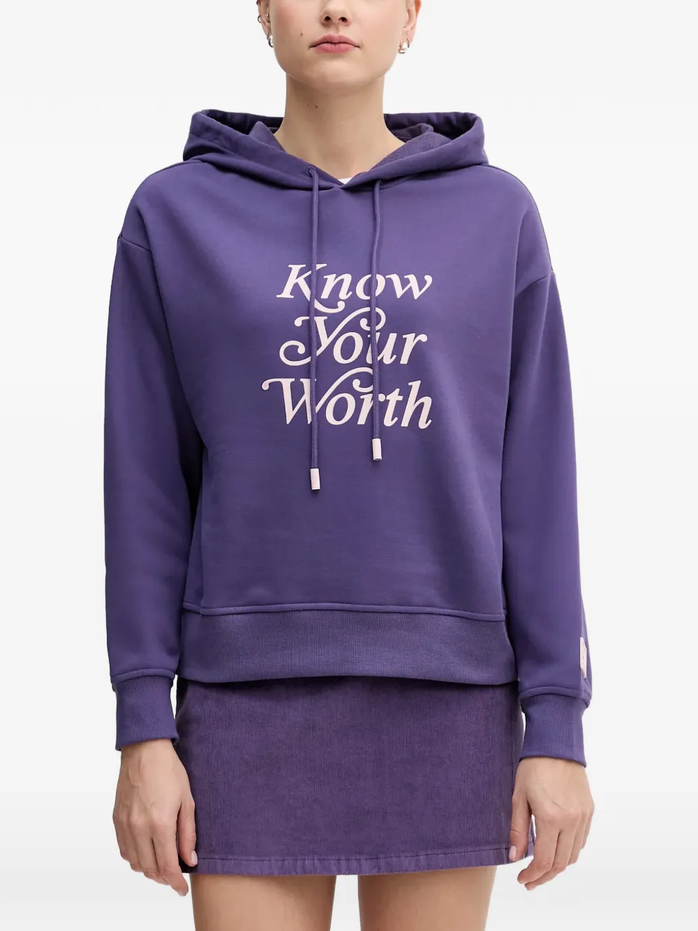Benetton Hoodie mit grafischem Print - Violett