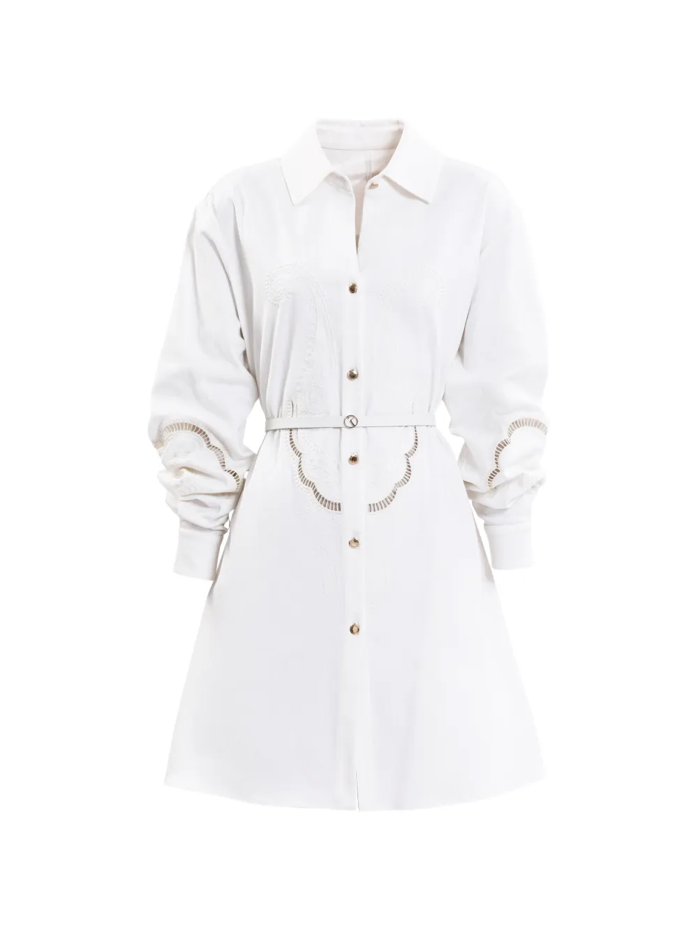 Saiid Kobeisy Abito corto denim traforato - Bianco