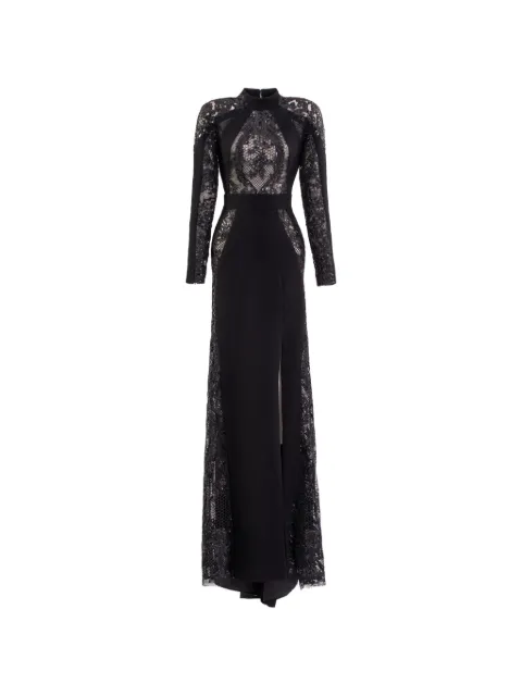 Saiid Kobeisy robe longue en dentelle brodée à manches longues