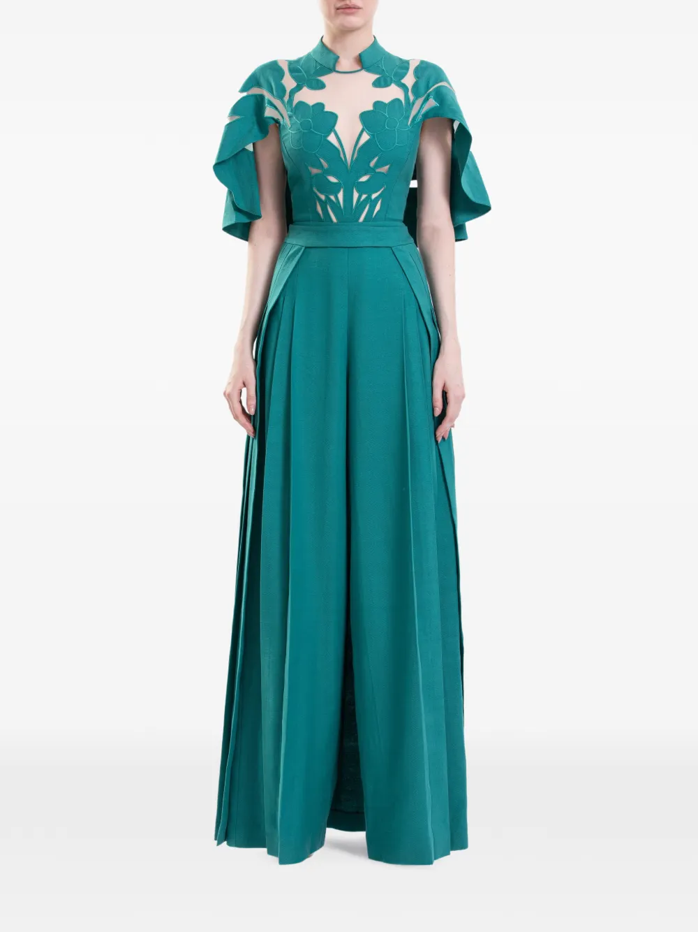 Saiid Kobeisy Linnen jumpsuit met uitgesneden details Blauw