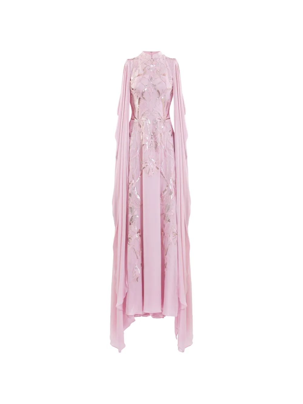 Saiid Kobeisy Drapiertes Maxikleid aus Krepp-Georgette - Rosa