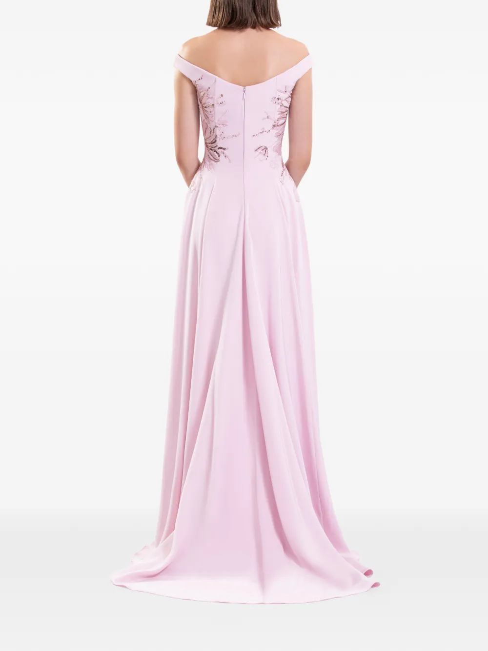 Saiid Kobeisy Verfraaide off-shoulder midi-jurk Roze