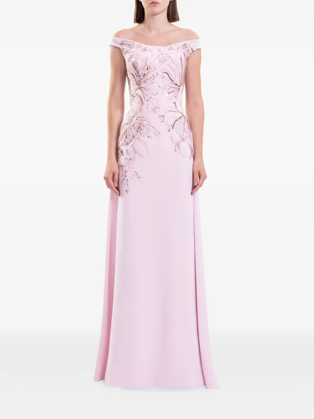 Saiid Kobeisy Verfraaide off-shoulder midi-jurk Roze