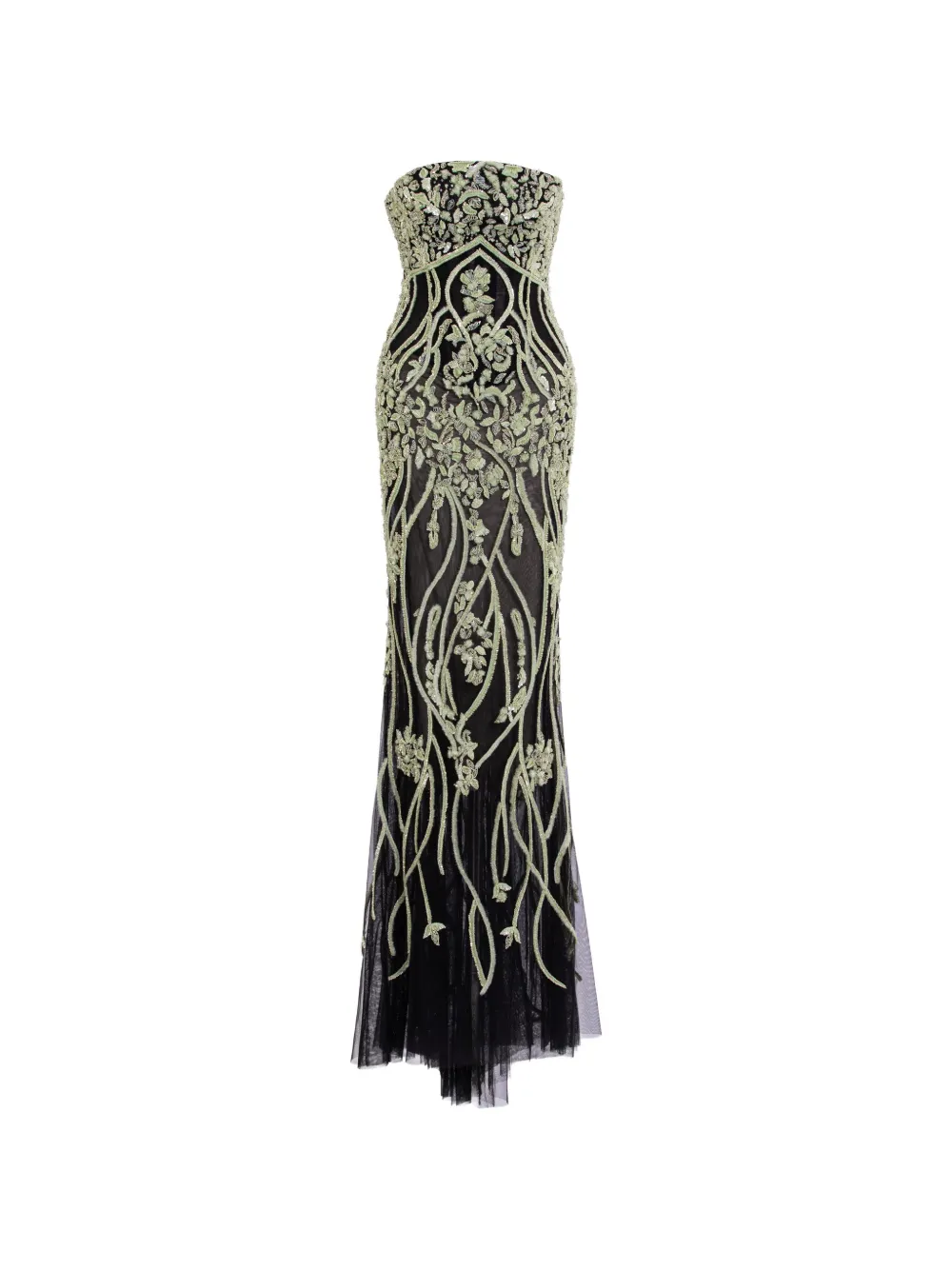 Saiid Kobeisy strapless embroidered tulle dress