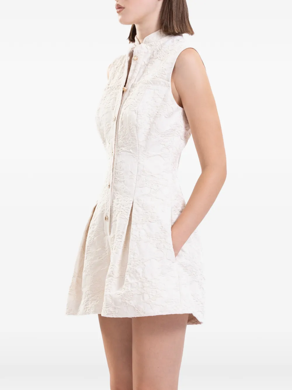Saiid Kobeisy Mini-playsuit met jacquard Beige