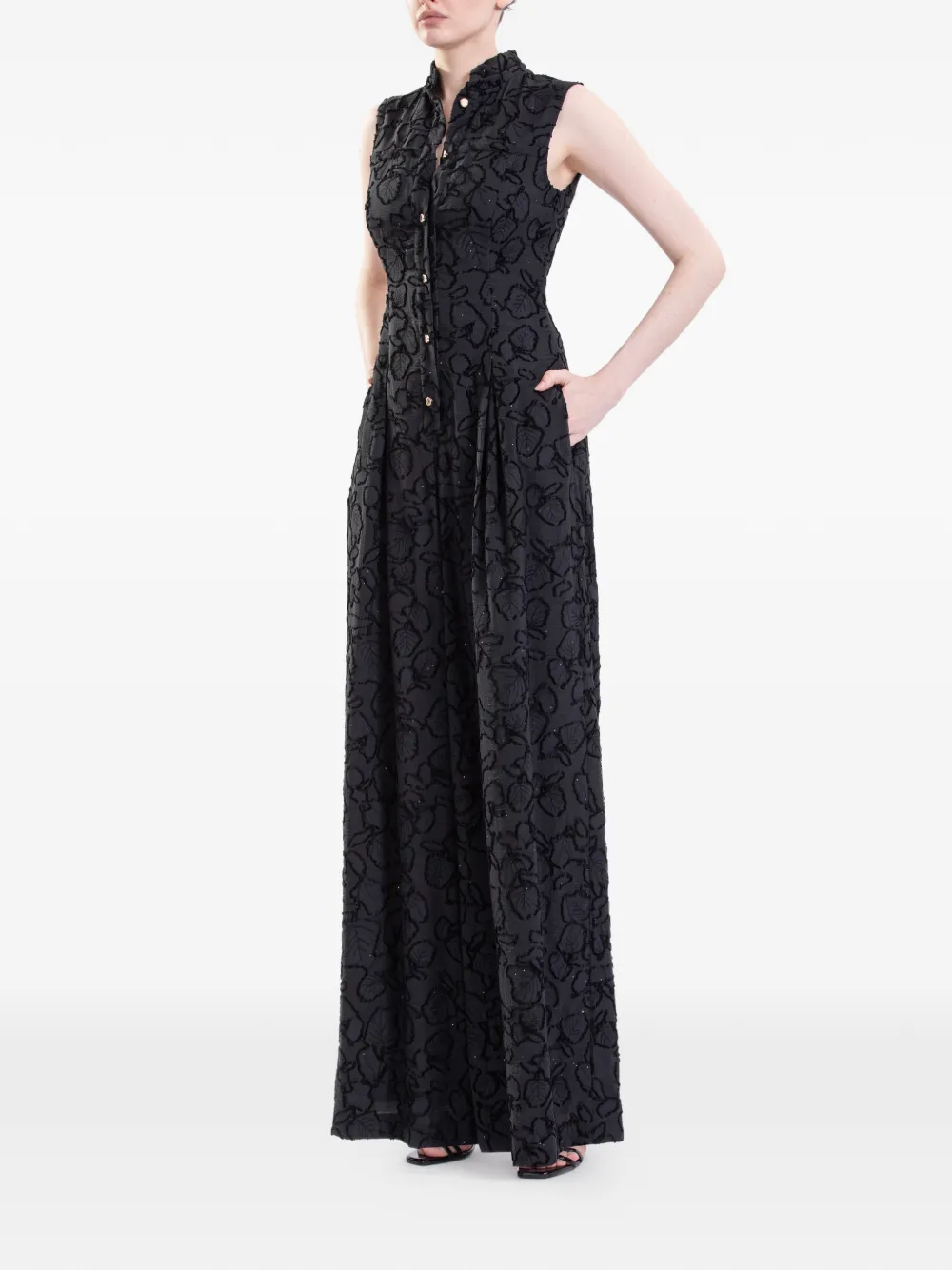 Saiid Kobeisy Jumpsuit met textuur Zwart