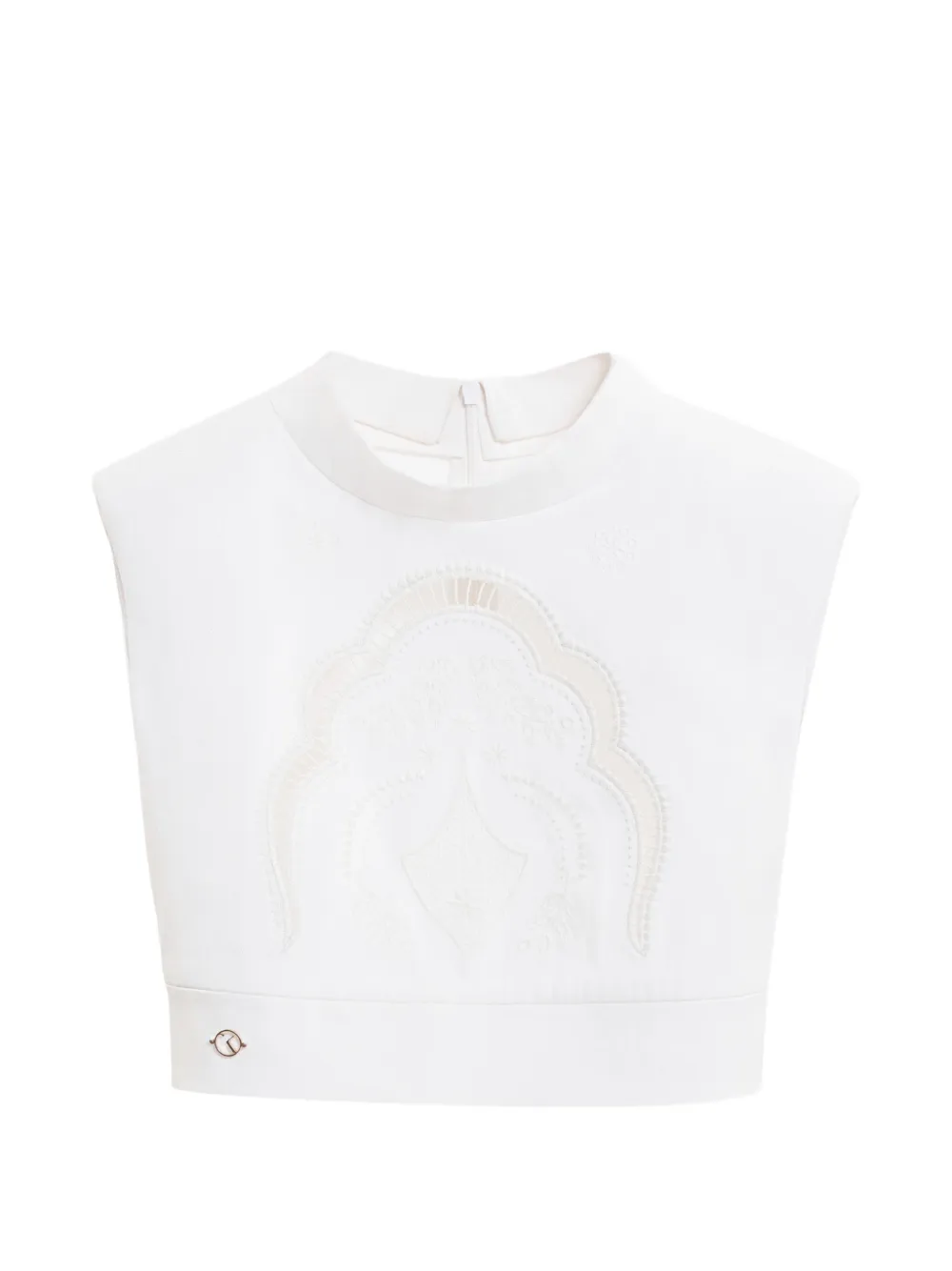 Saiid Kobeisy Top corto traforato - Bianco