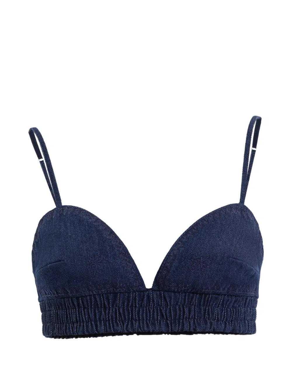 Saiid Kobeisy Top crop denim - Blu