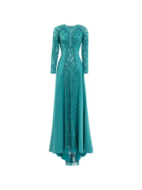 Saiid Kobeisy vestido largo con bordado geométrico