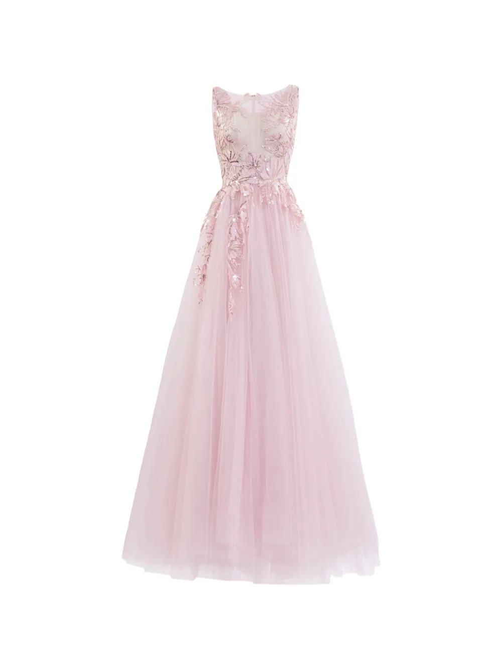 Saiid Kobeisy embroidered gathered tulle maxi dress