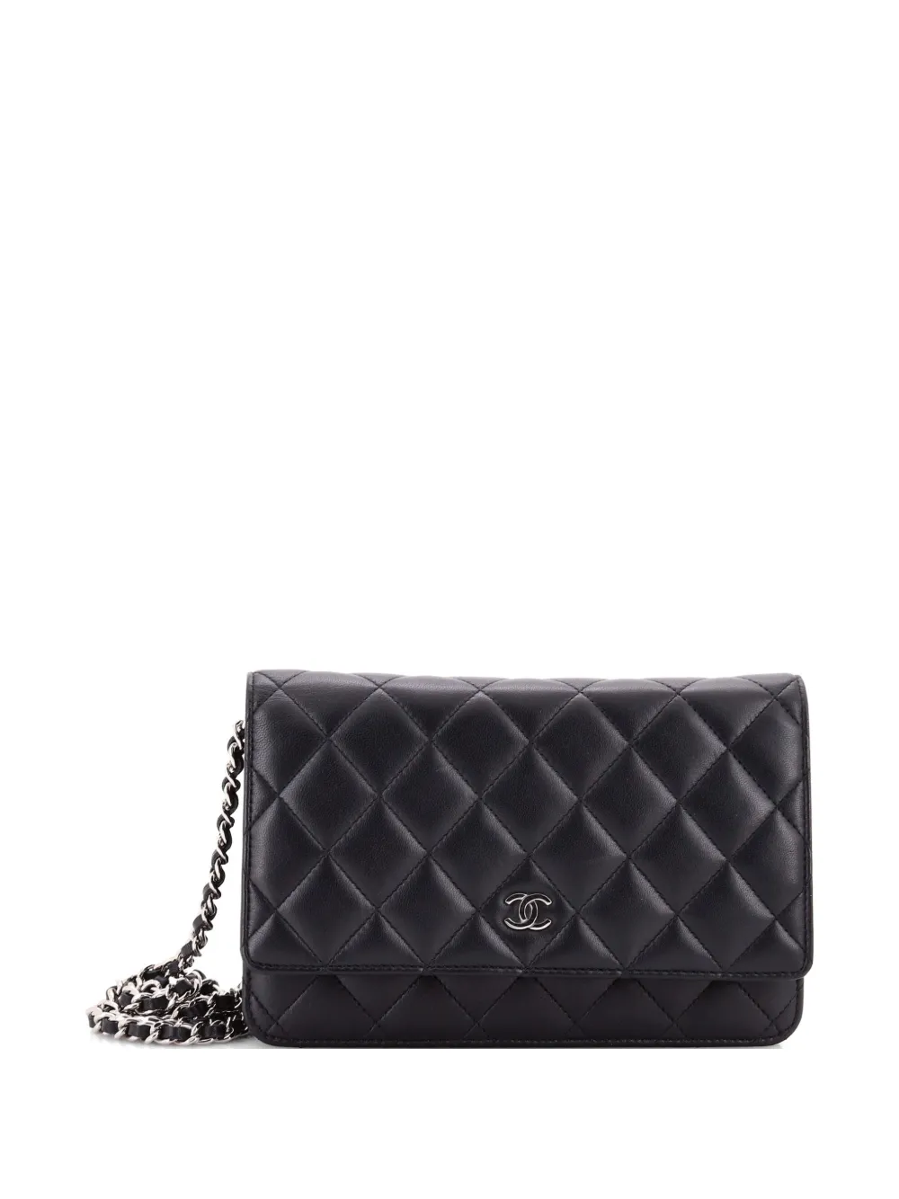 CHANEL Pre-Owned Wallet on Chain Quilted Lambskin crossbody bag - Schwarz