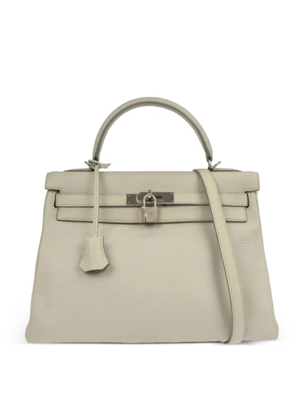 Hermès Pre-owned 2004 Top Handle Leather Handbag in Grey
