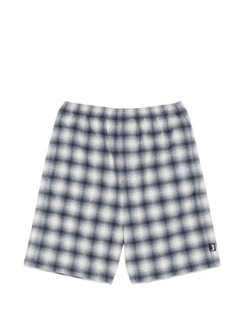 Stüssy elasticated-waistband flannel shorts