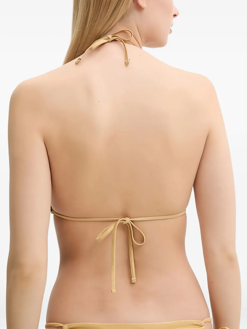 GUESS USA Triangel bikinitop met logo-plakkaat Beige