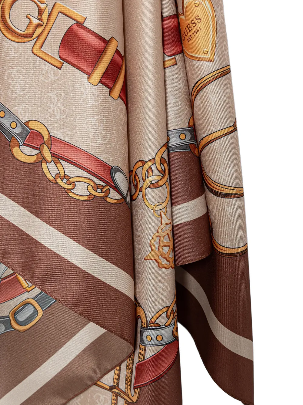 GUESS USA Sjaal met kettingprint Beige