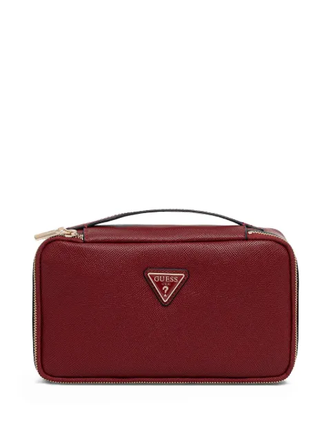 GUESS USA top-handle triangle-logo make up bag