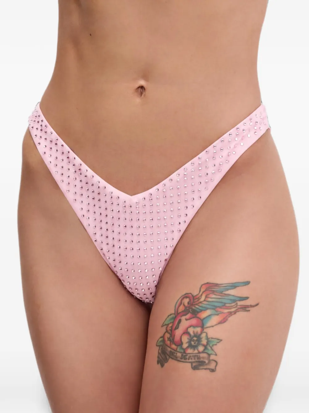 GUESS USA rhinestone-embellished bikini bottoms - Rosa