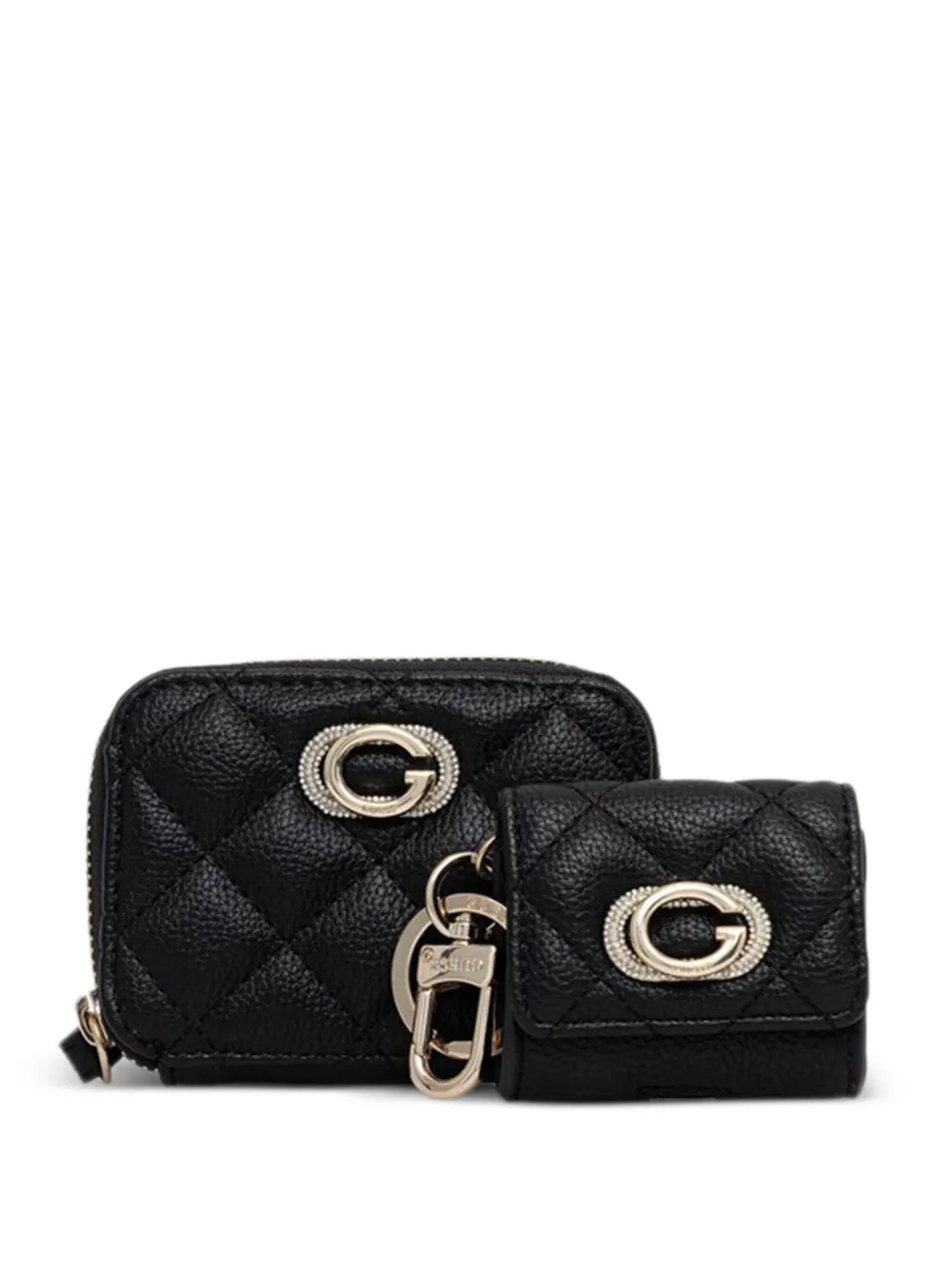 Guess Usa Quilted Logo Wallet In Black