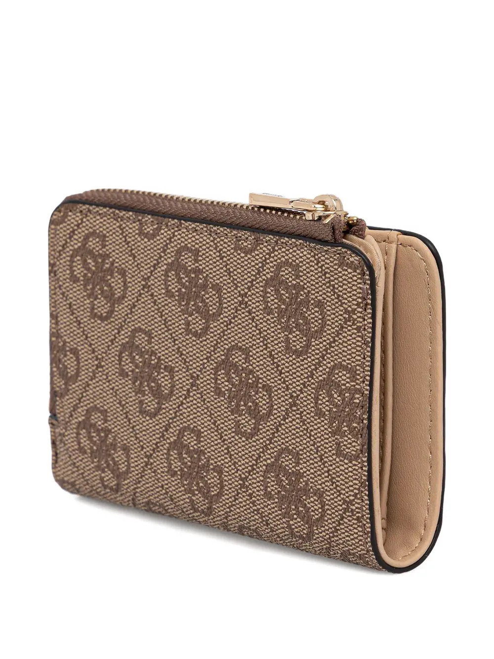 GUESS USA Portemonnee met monogramprint en logoplakkaat Bruin