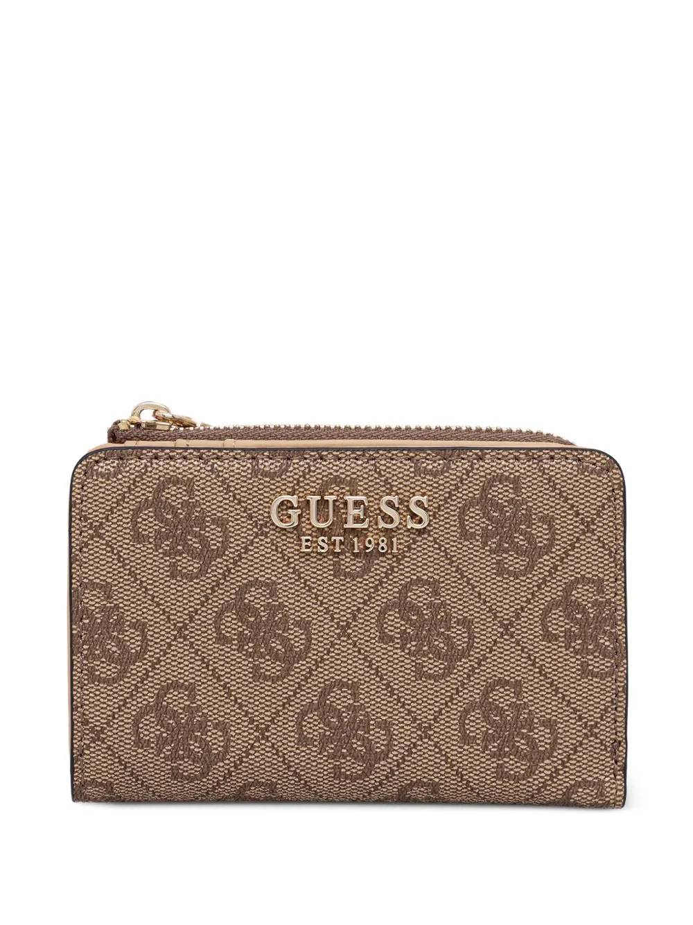 GUESS USA Portemonnee met monogramprint en logoplakkaat Bruin