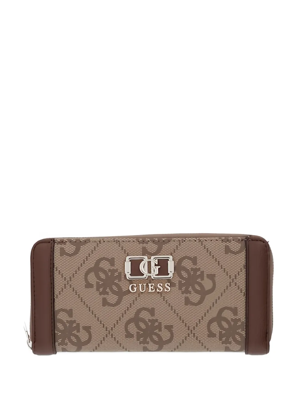GUESS USA maxi Karnilla 4G monogram-pattern wallet - Braun
