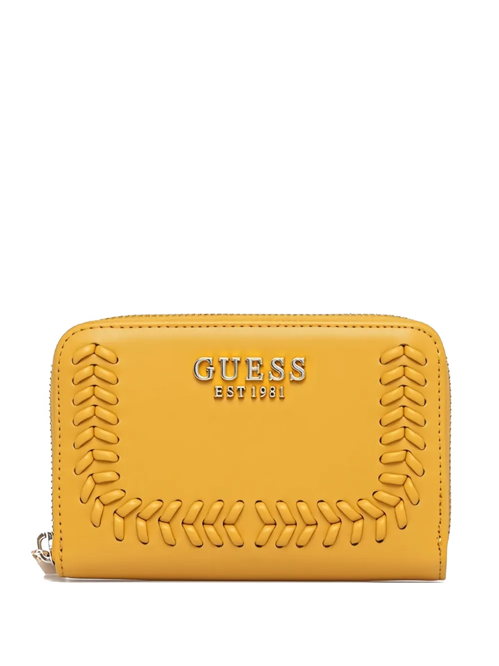 Guess Usa Logo-detail Wallet In Yellow