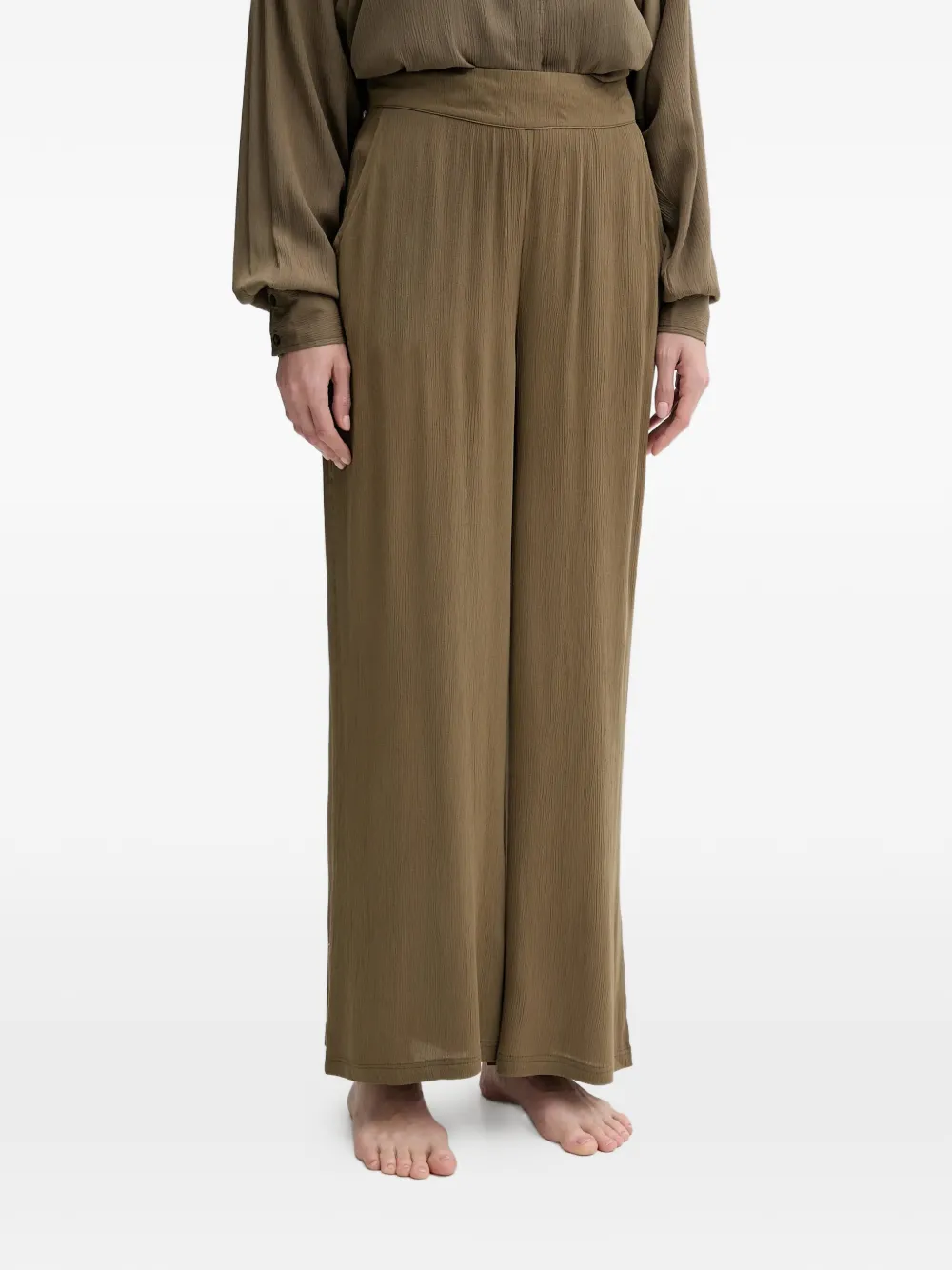 GUESS USA crinkled-effect palazzo pants - Green