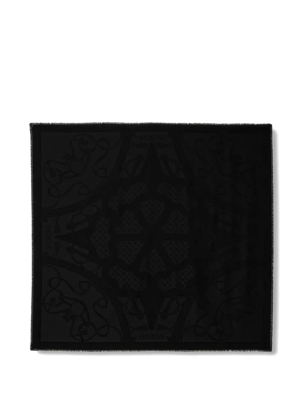GUESS USA Dita logo frayed scarf - Nero