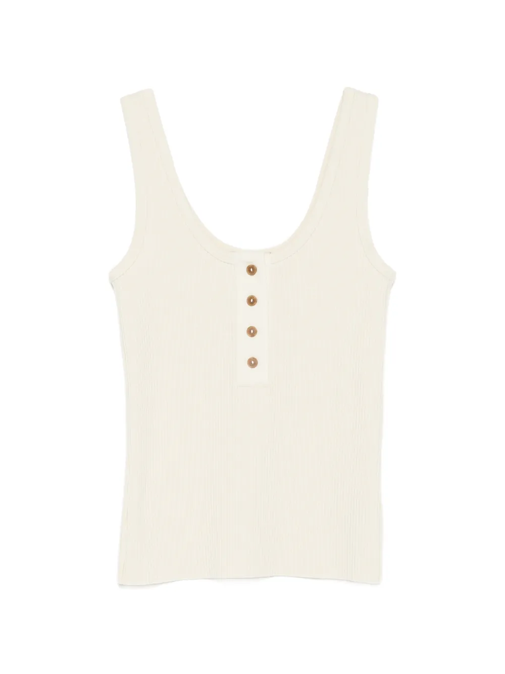 Vince button ribbed top - Giallo