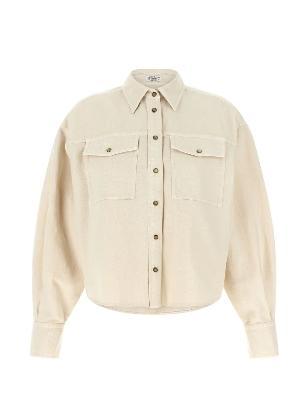 Brunello Cucinelli flap-pocket button-fastening shirt - Toni neutri