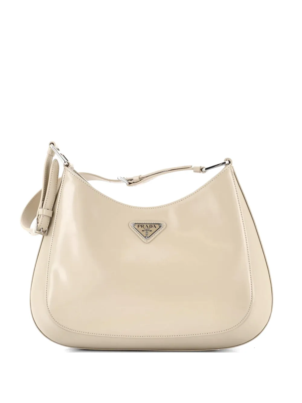 Prada Pre-Owned Cleo Shoulder Bag Spazzolato Leather Large hobo bag - Toni neutri