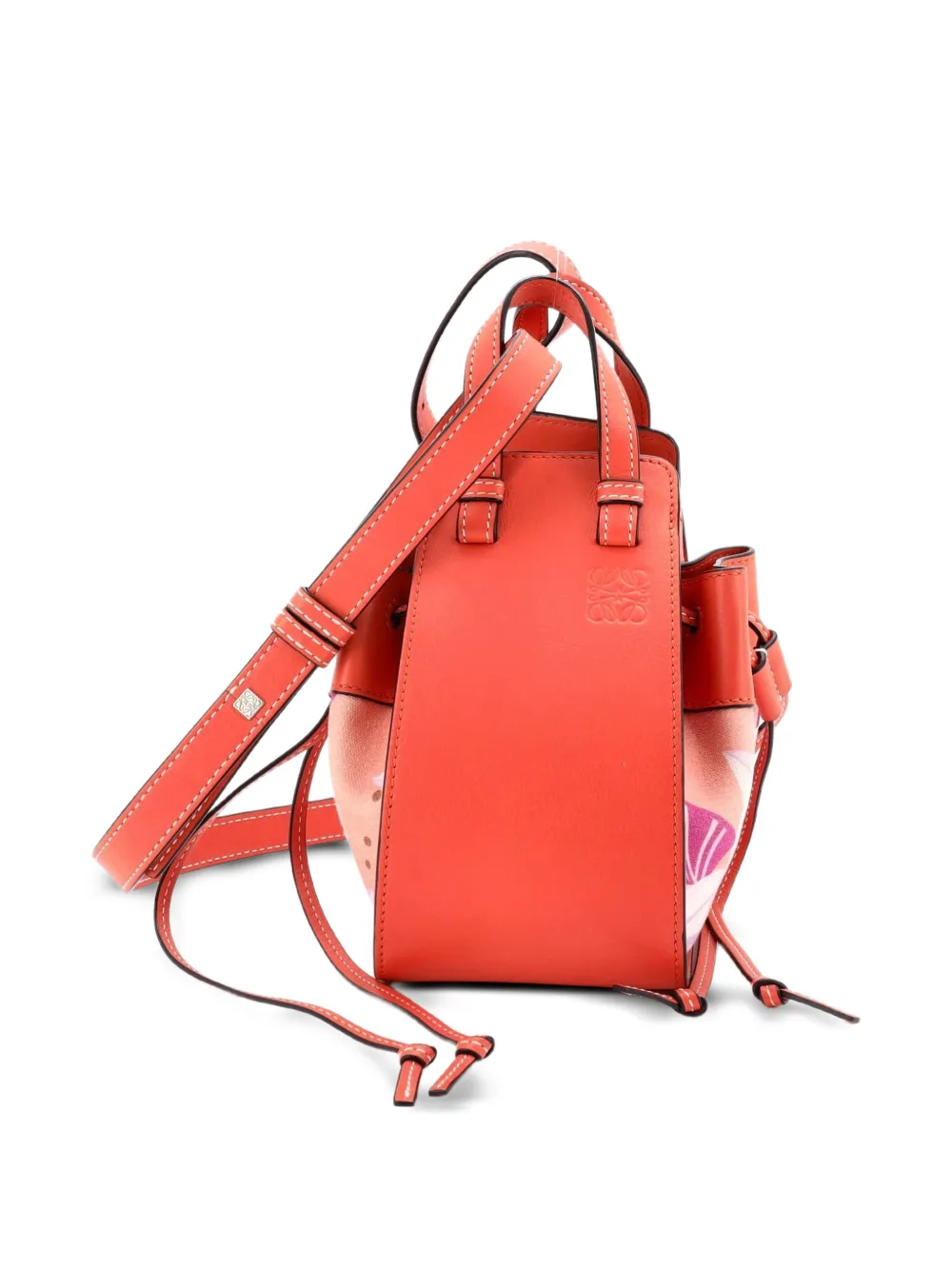 Loewe Pre-Owned Hammock Bag Leather and Printed Canvas Mini crossbody bag - Rosa
