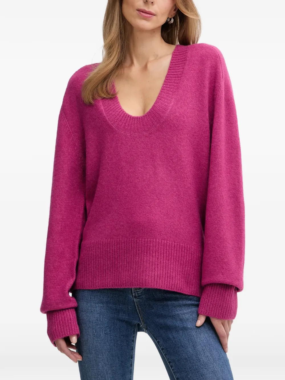 Benetton scoop-neck sweater - Rose