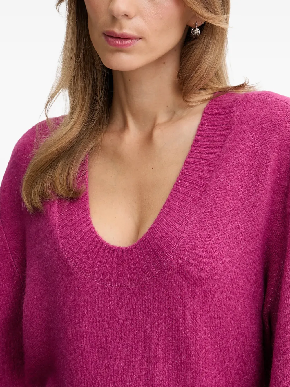 Benetton scoop-neck sweater Roze