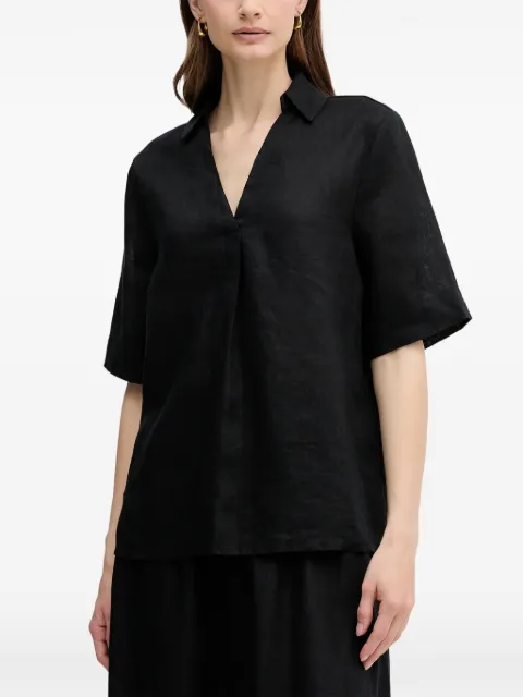 Benetton V-neck collared blouse