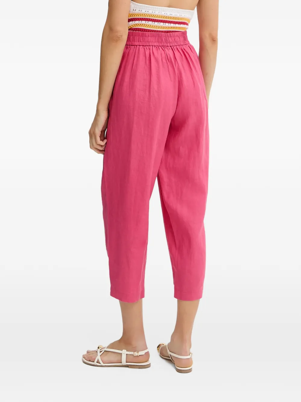 Benetton Broek met elastische taille Roze