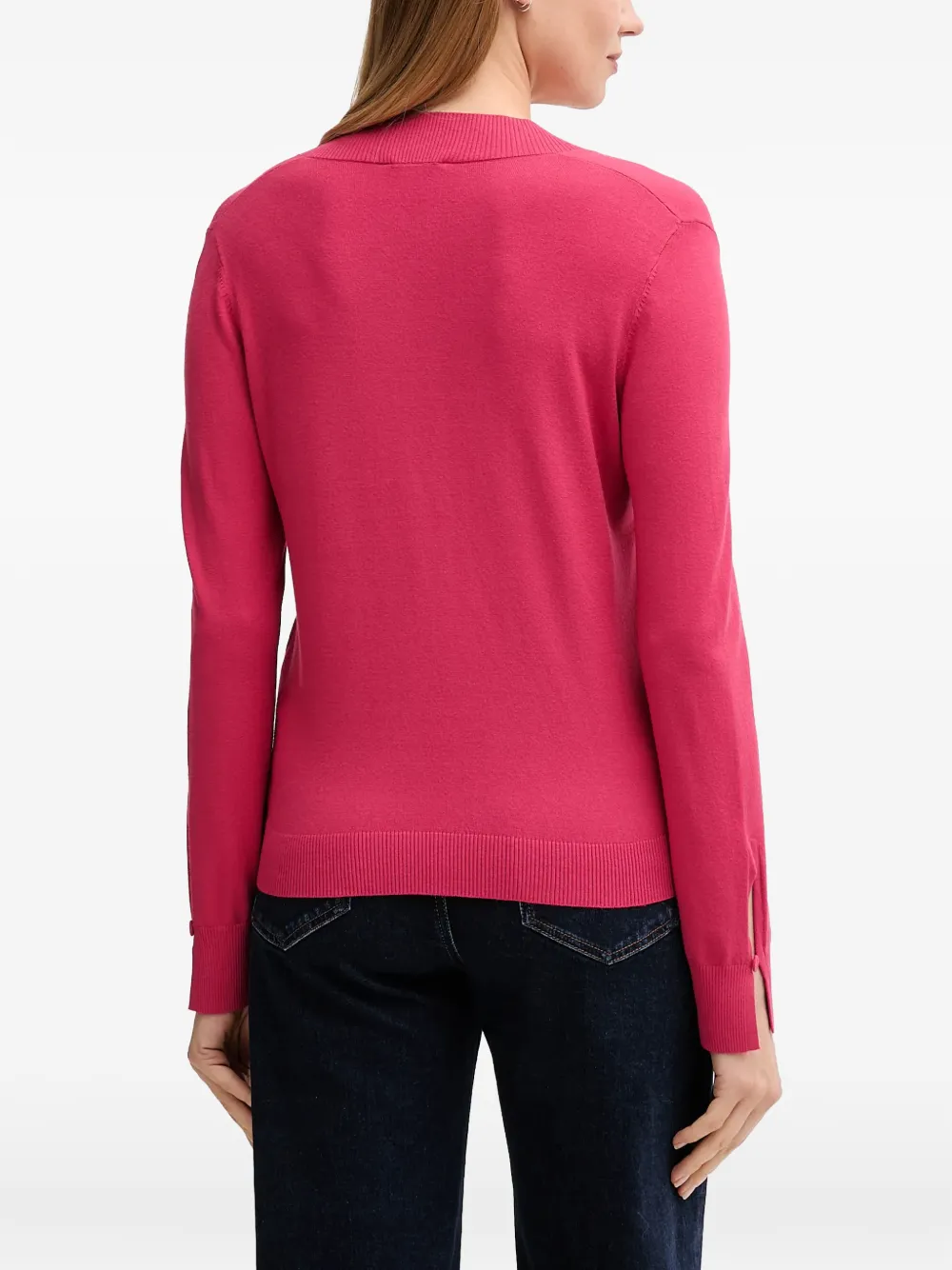 Benetton Trui met V-hals en lange mouwen Roze