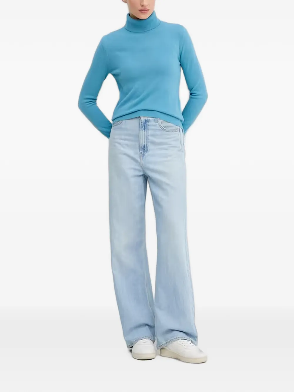 Benetton Turtleneck Sweater In Blue